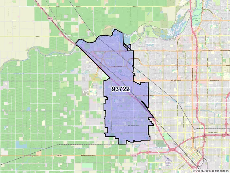 Map of ZIP Code 93722 — Fresno, CA