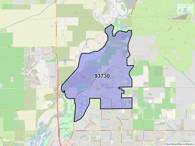 Map of ZIP Code 93730 — Fresno, CA