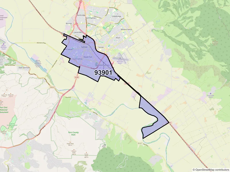 Map of ZIP Code 93901 — Salinas, CA