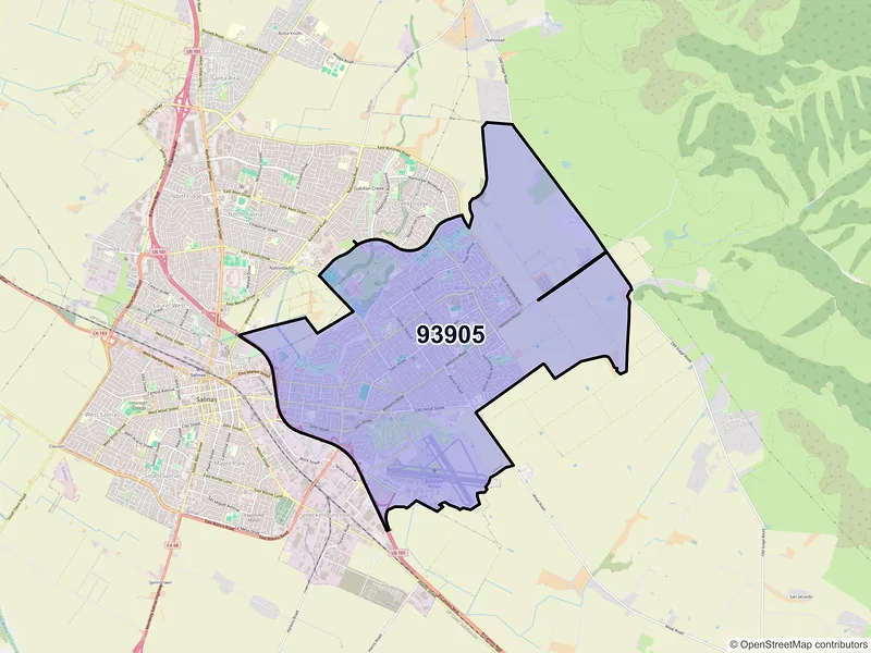 Map of ZIP Code 93905 — Salinas, CA