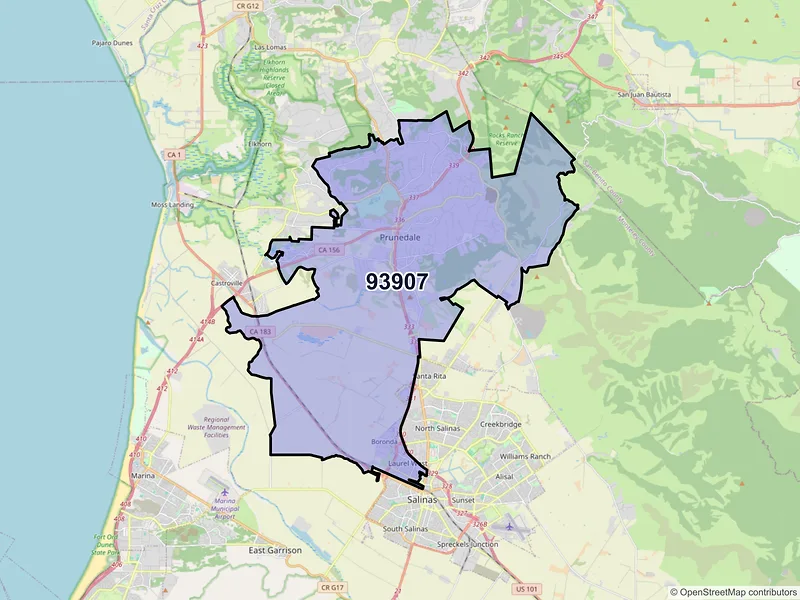 Map of ZIP Code 93907 — Salinas, CA