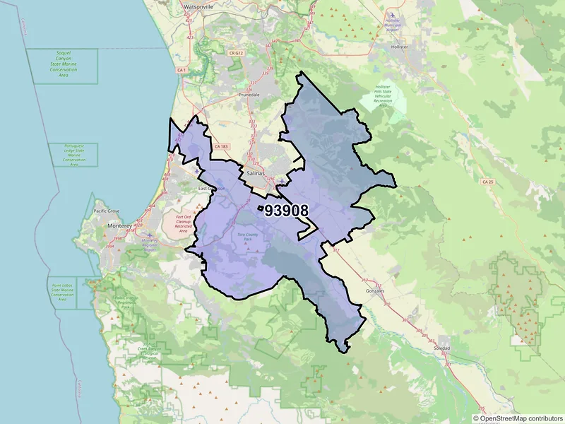 Map of ZIP Code 93908 — Salinas, CA