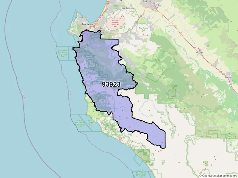 Map of ZIP Code 93923 — Carmel, CA
