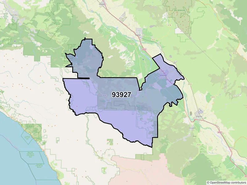 Map of ZIP Code 93927 — Greenfield, CA