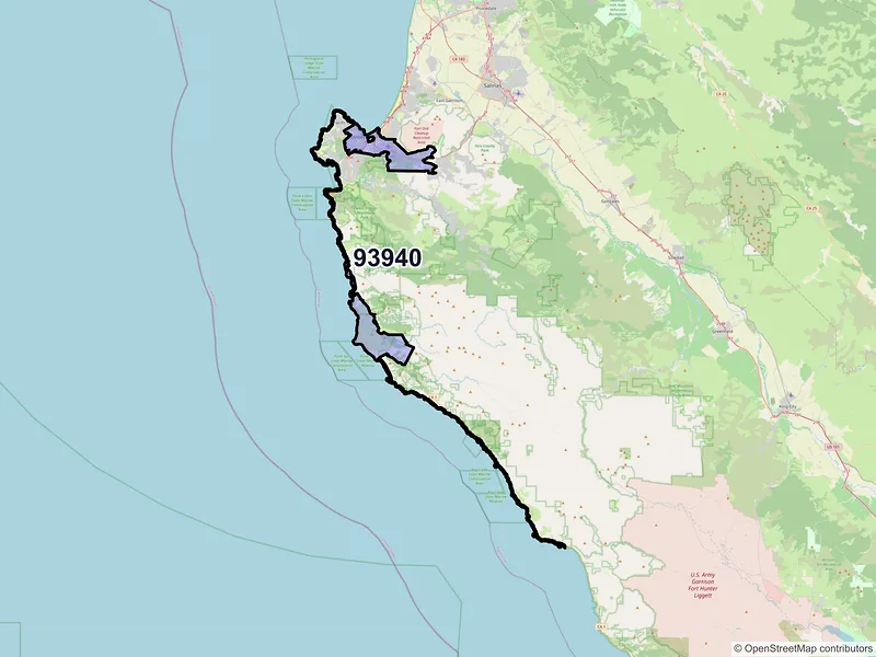 Map of ZIP Code 93940 — Monterey, CA