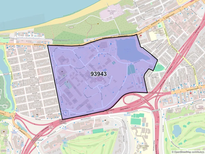 Map of ZIP Code 93943 — Monterey, CA