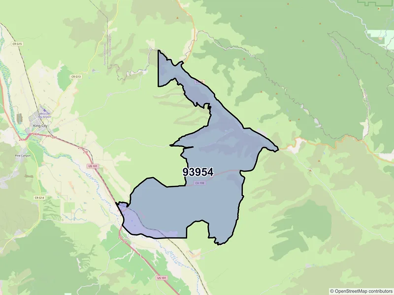 Map of San Lucas, California and ZIP codes