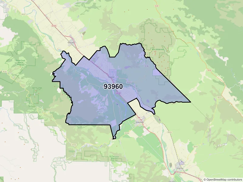 Map of ZIP Code 93960 — Soledad, CA
