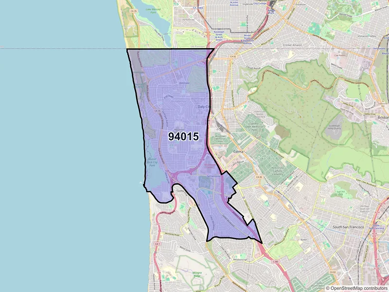 Map of ZIP Code 94015 — Daly City, CA