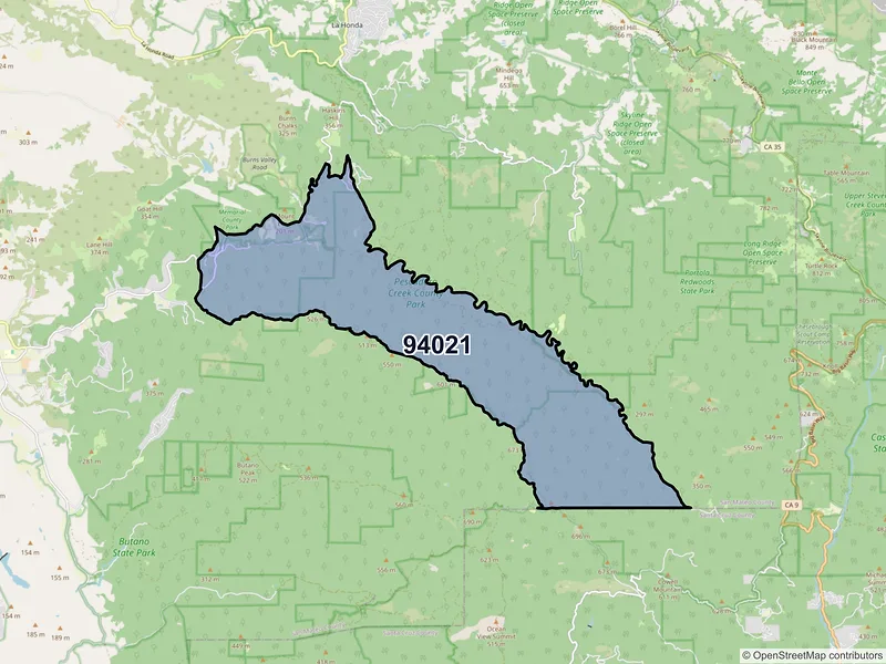 Map of ZIP Code 94021 — Loma Mar, CA