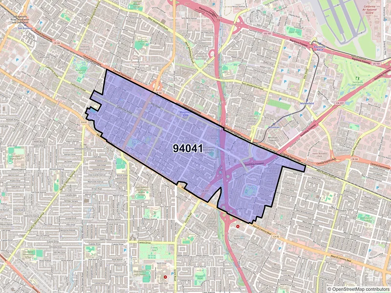 Map of ZIP Code 94041 — Mountain View, CA