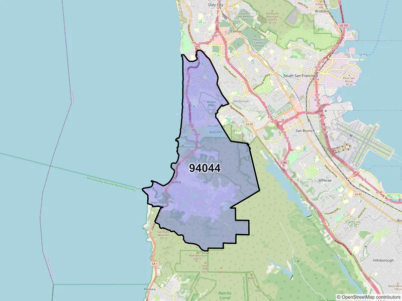 Map of ZIP Code 94044 — Pacifica, CA
