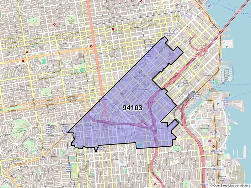 Map of ZIP Code 94103 — San Francisco, CA