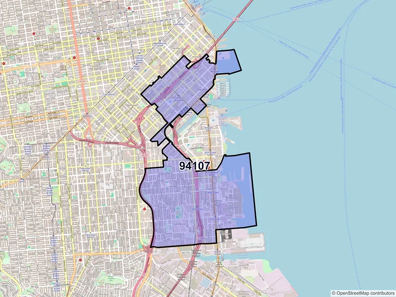 Map of ZIP Code 94107 — San Francisco, CA