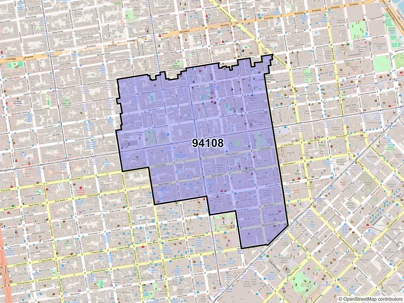 Map of ZIP Code 94108 — San Francisco, CA
