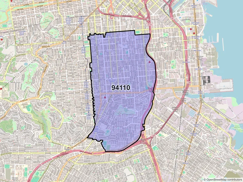 Map of ZIP Code 94110 — San Francisco, CA
