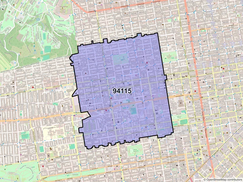 Map of ZIP Code 94115 — San Francisco, CA