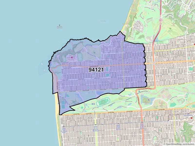 Map of ZIP Code 94121 — San Francisco, CA