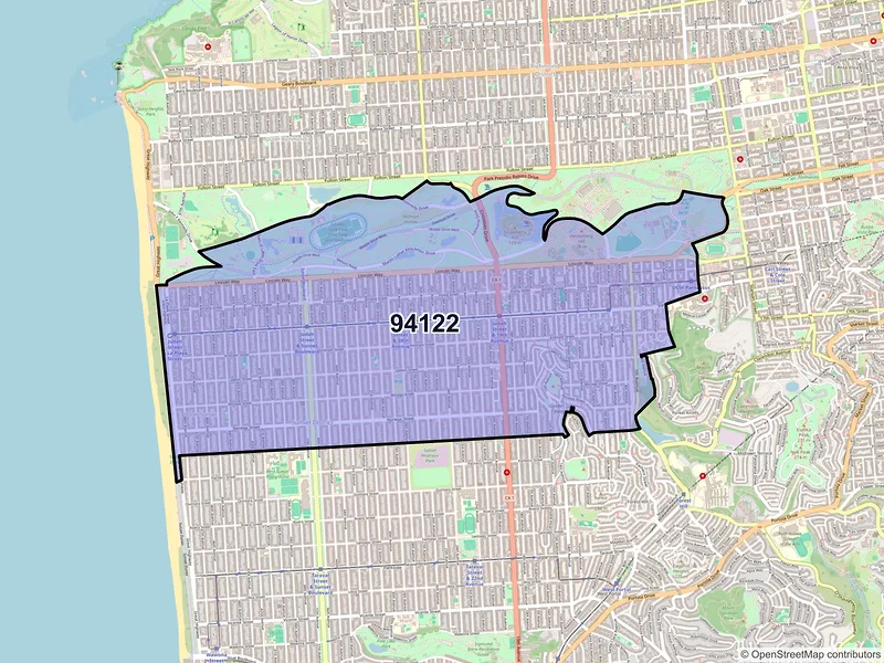 Map of ZIP Code 94122 — San Francisco, CA
