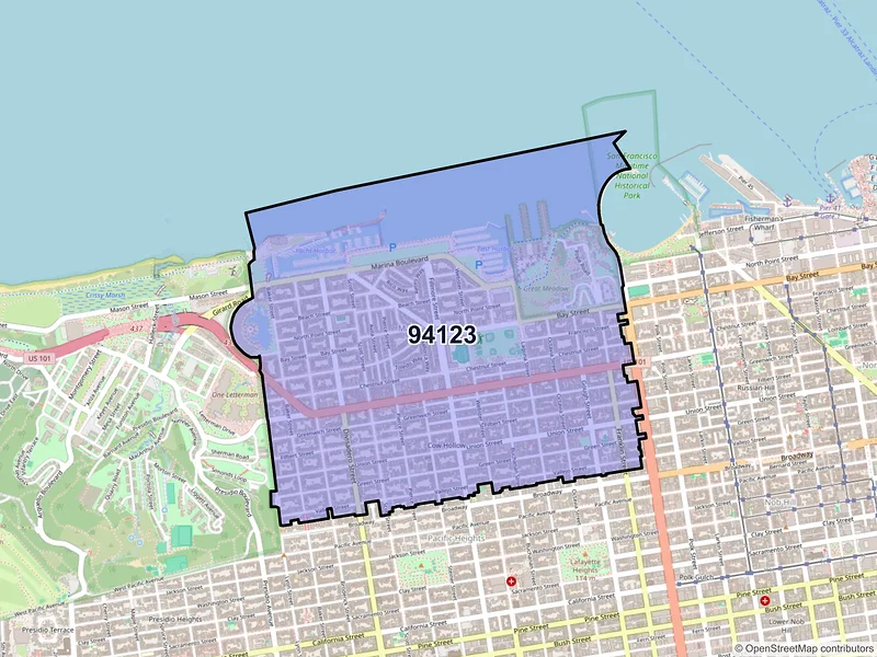 Map of ZIP Code 94123 — San Francisco, CA