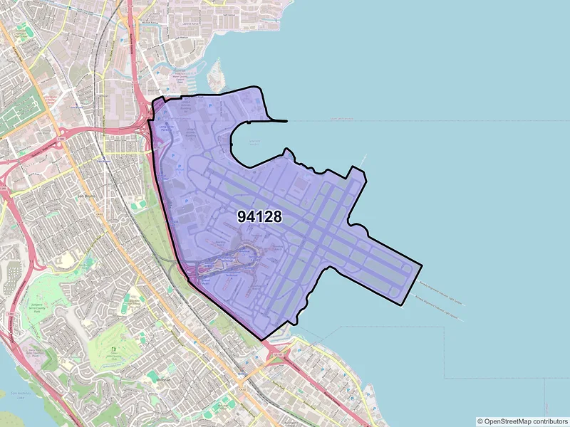 Map of ZIP Code 94128 — San Francisco, CA