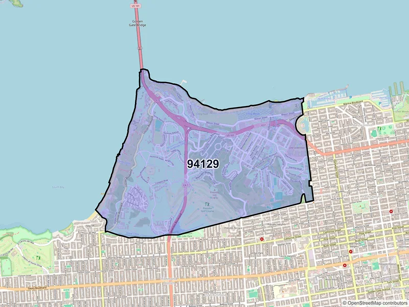 Map of ZIP Code 94129 — San Francisco, CA
