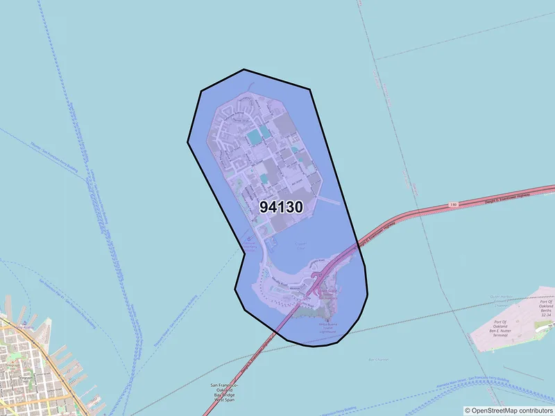 Map of ZIP Code 94130 — San Francisco, CA