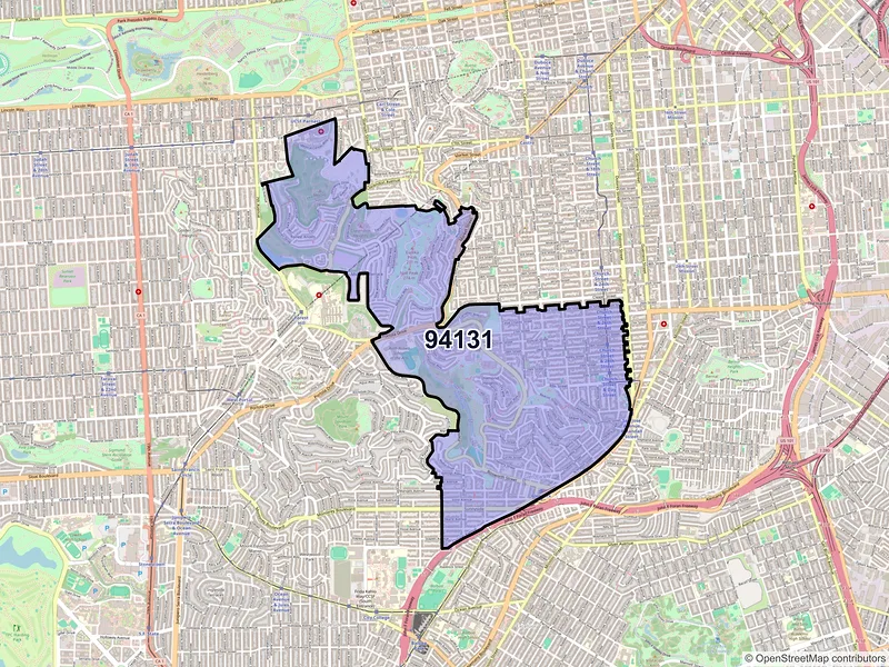 Map of ZIP Code 94131 — San Francisco, CA