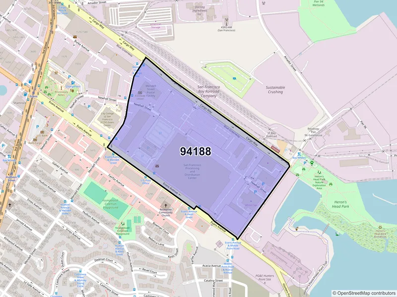 Map of ZIP Code 94188 — San Francisco, CA