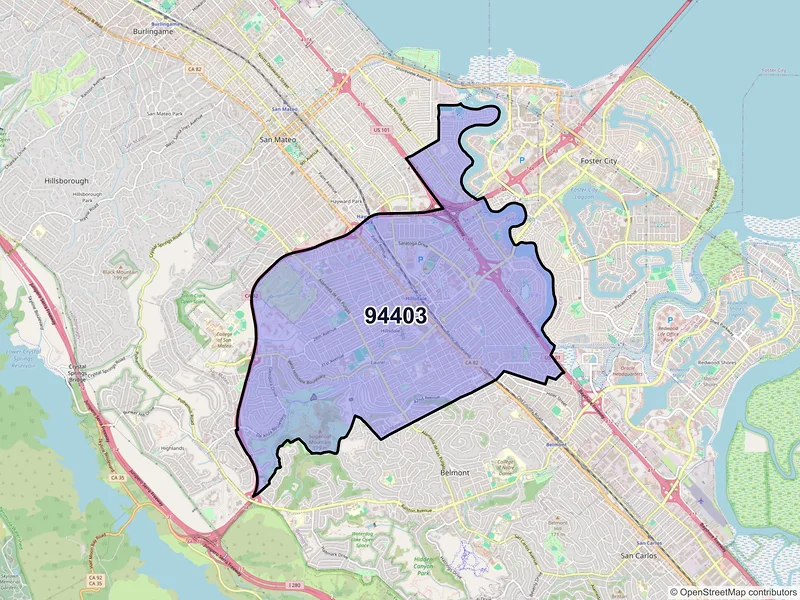 Map of ZIP Code 94403 — San Mateo, CA
