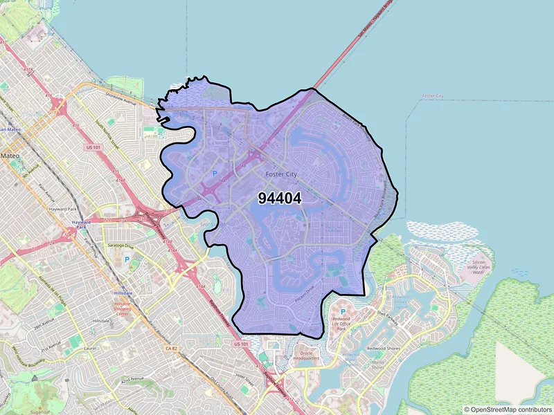 Map of ZIP Code 94404 — San Mateo, CA