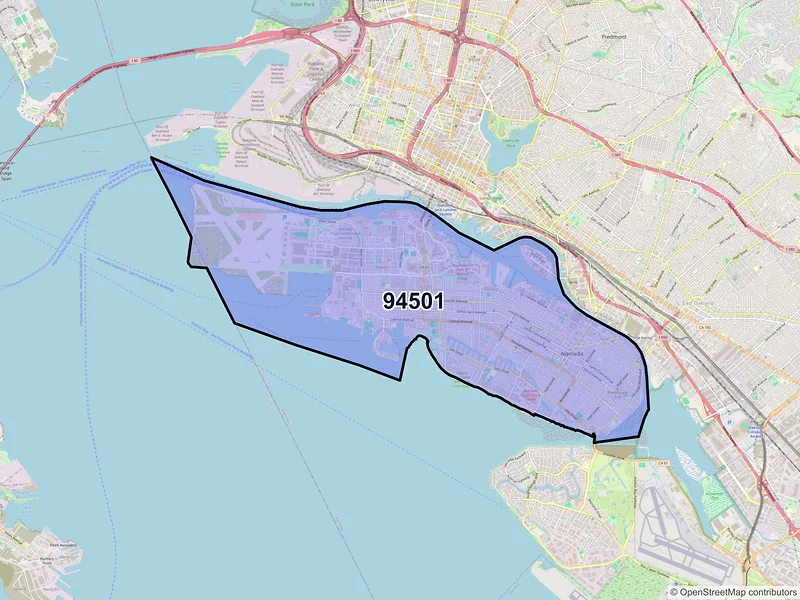 Map of ZIP Code 94501 — Alameda, CA