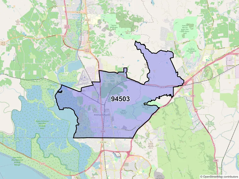 Map of ZIP Code 94503 — American Canyon, CA