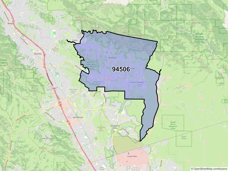 Map of ZIP Code 94506 — Danville, CA