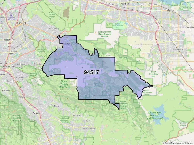 Map of ZIP Code 94517 — Clayton, CA