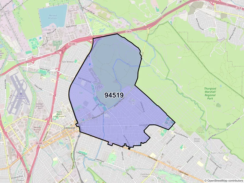 Map of ZIP Code 94519 — Concord, CA