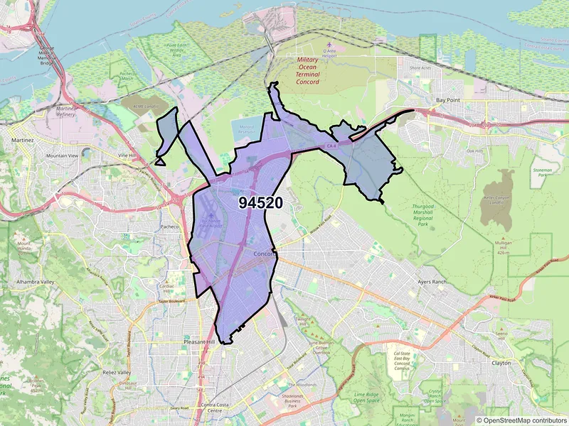 Map of ZIP Code 94520 — Concord, CA