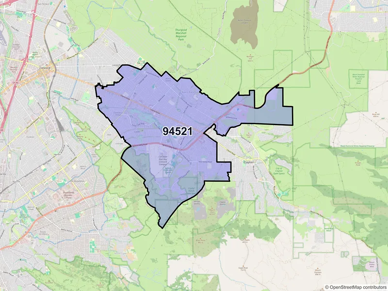 Map of ZIP Code 94521 — Concord, CA