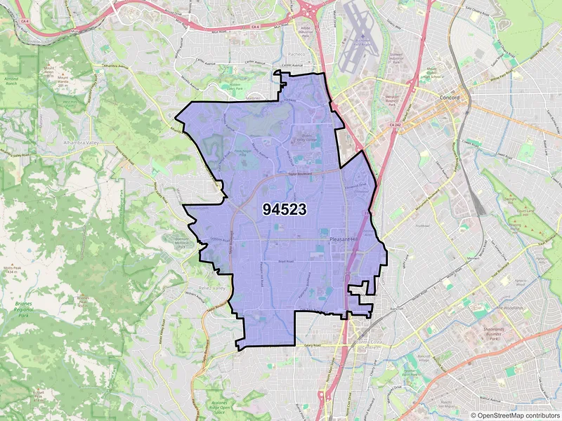 Map of ZIP Code 94523 — Pleasant Hill, CA