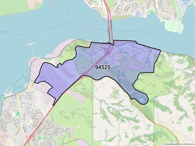 Map of ZIP Code 94525 — Crockett, CA