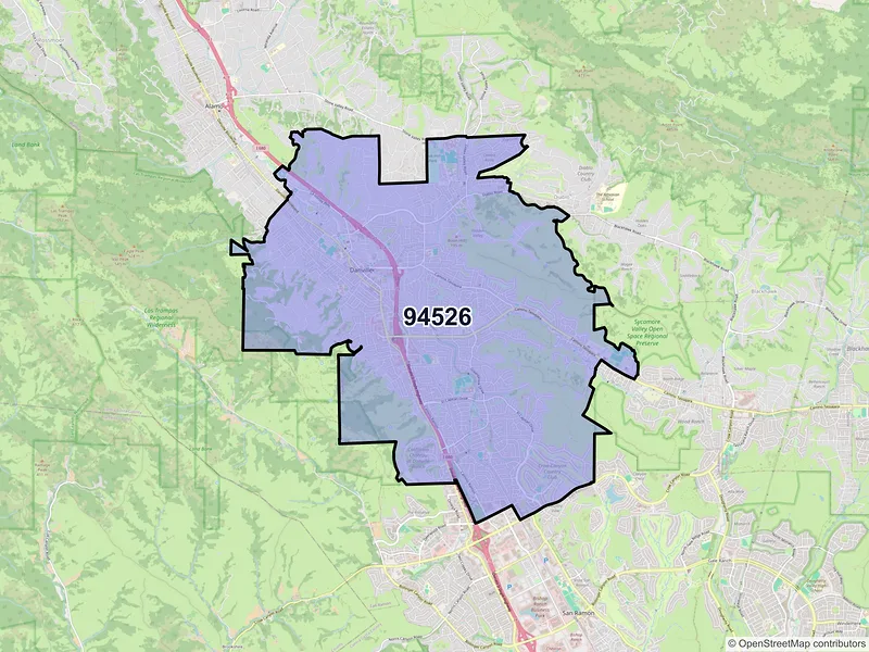 Map of ZIP Code 94526 — Danville, CA