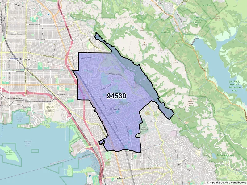 Map of ZIP Code 94530 — El Cerrito, CA