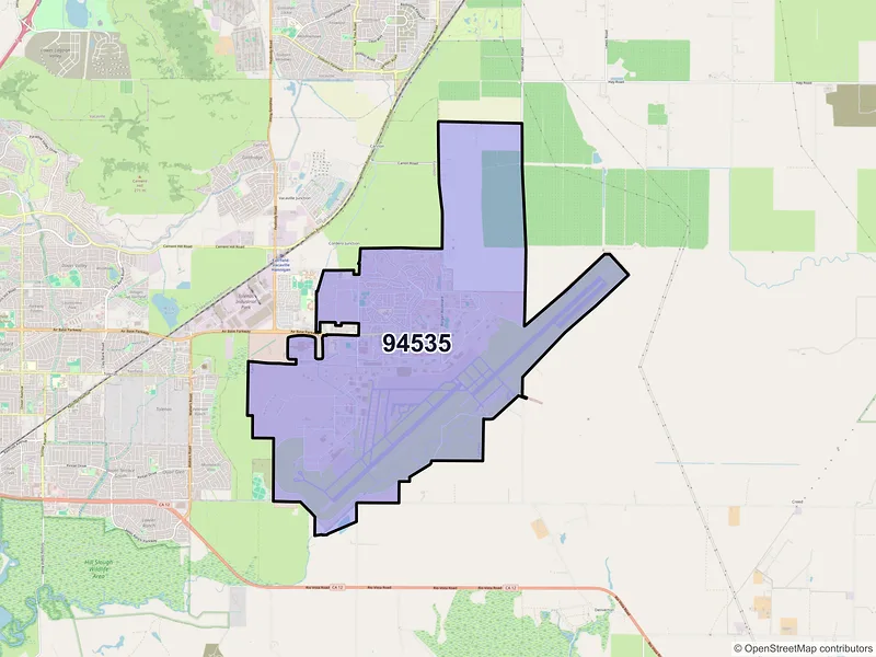 Map of ZIP Code 94535 — Travis AFB, CA