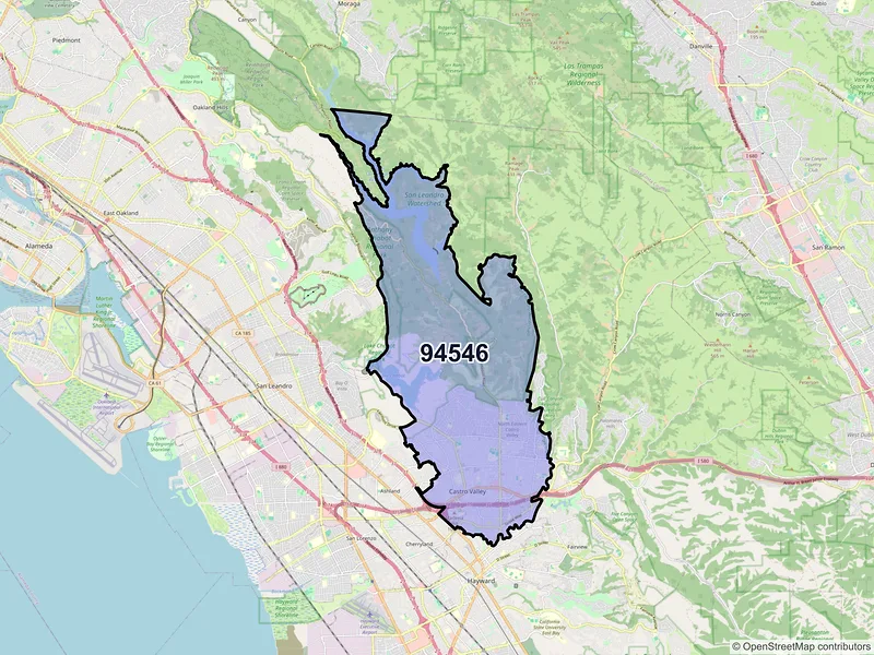 Map of ZIP Code 94546 — Castro Valley, CA