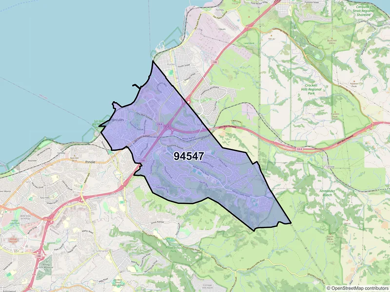 Map of ZIP Code 94547 — Hercules, CA