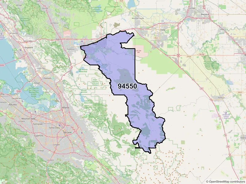 Map of ZIP Code 94550 — Livermore, CA