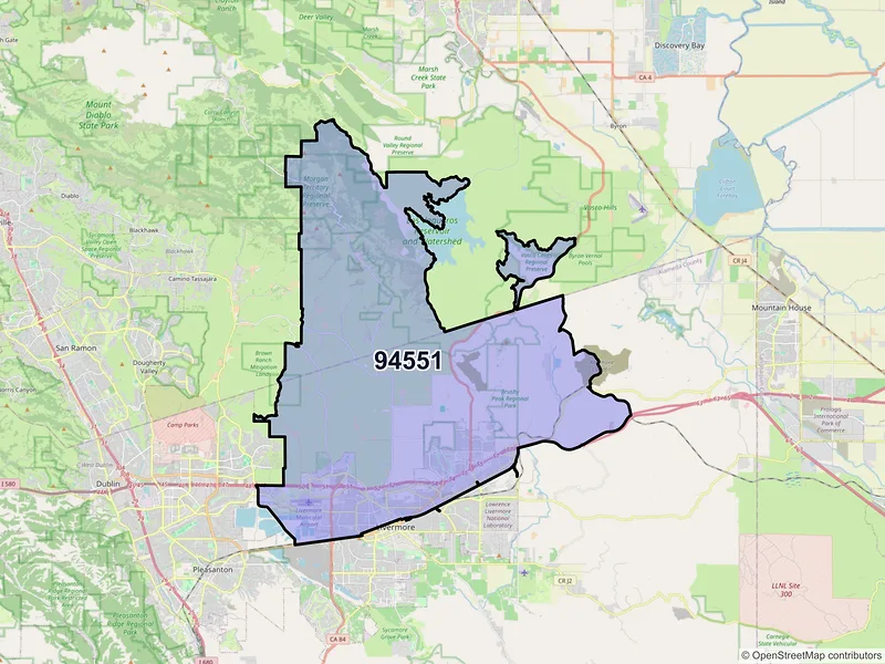 Map of ZIP Code 94551 — Livermore, CA