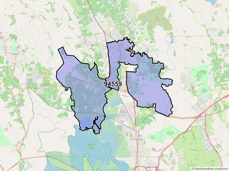 Map of ZIP Code 94559 — Napa, CA