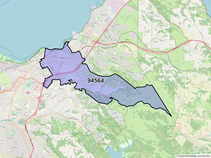 Map of ZIP Code 94564 — Pinole, CA