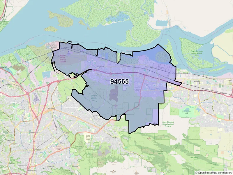Map of ZIP Code 94565 — Pittsburg, CA